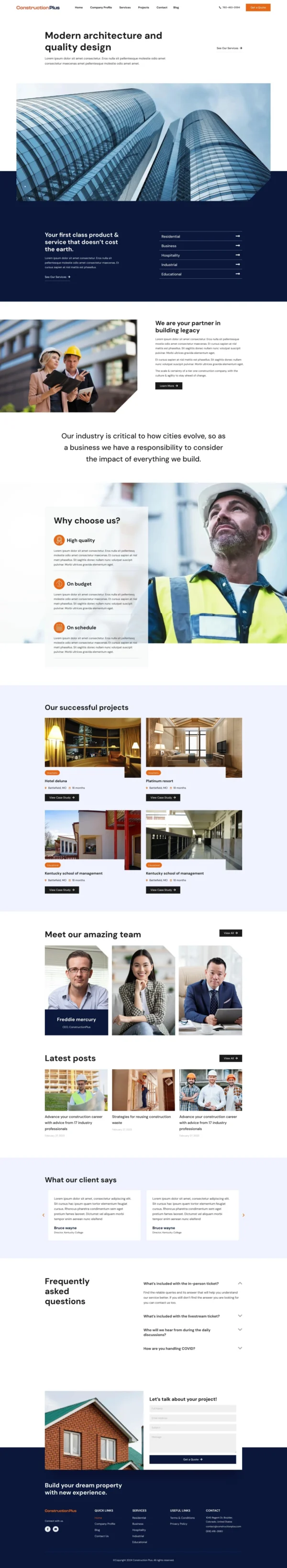 Construction Plus - Construction Website Design Package