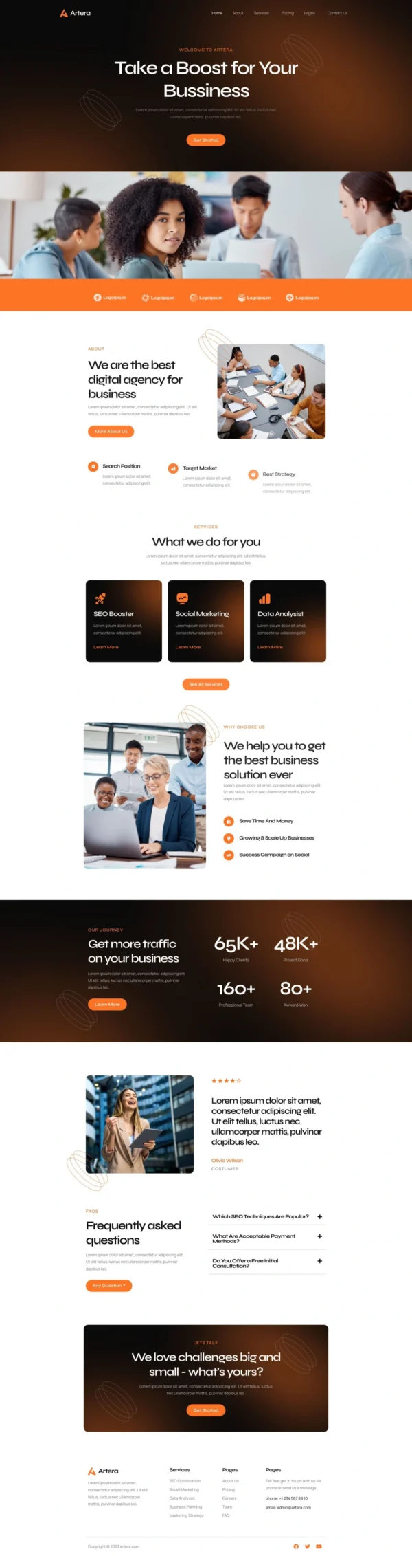 Artera - SEO & Digital Agency Website Design Package