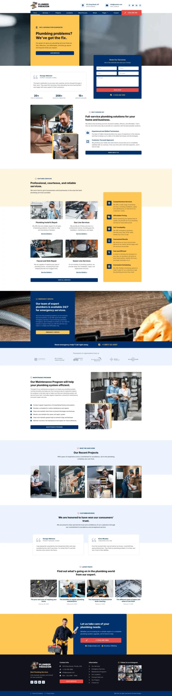 Plumber Paragon - Plumbing Services Website Design Package