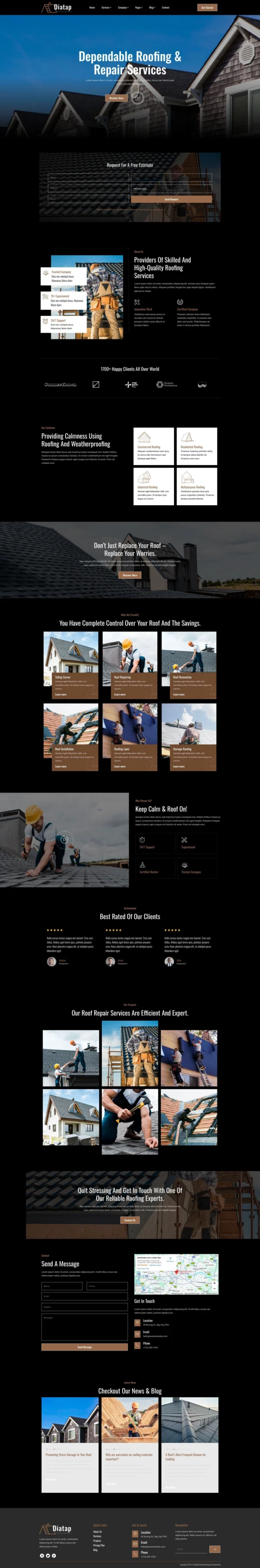 Diatap - Roofing Services Website Design Package