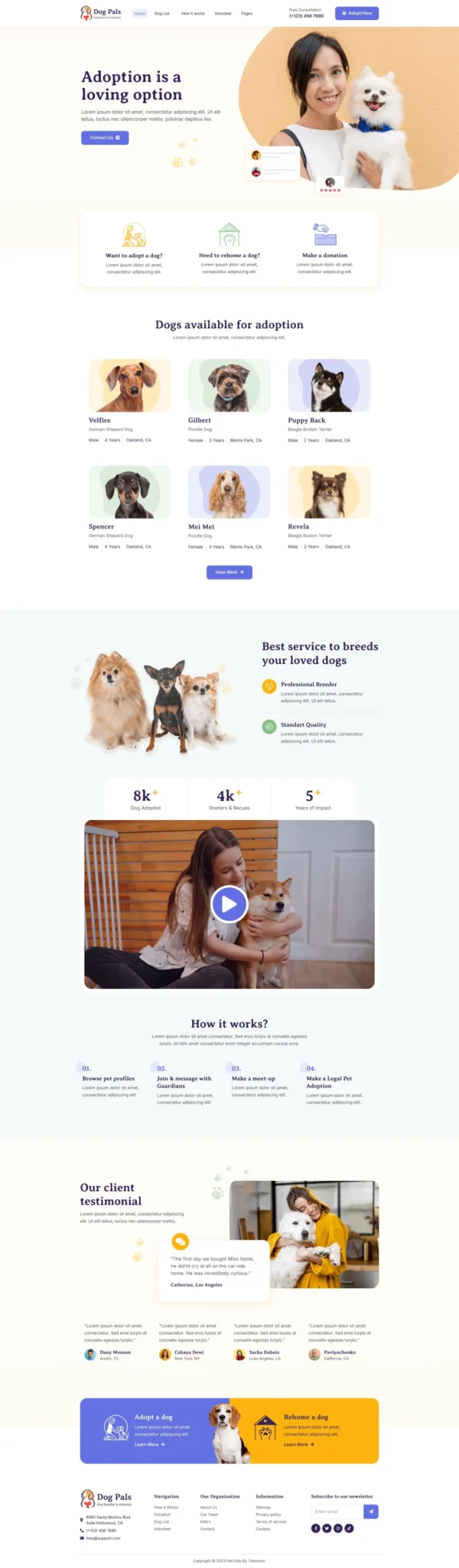 Dog Pals - Dog Breeder & Adoption Website Design Package