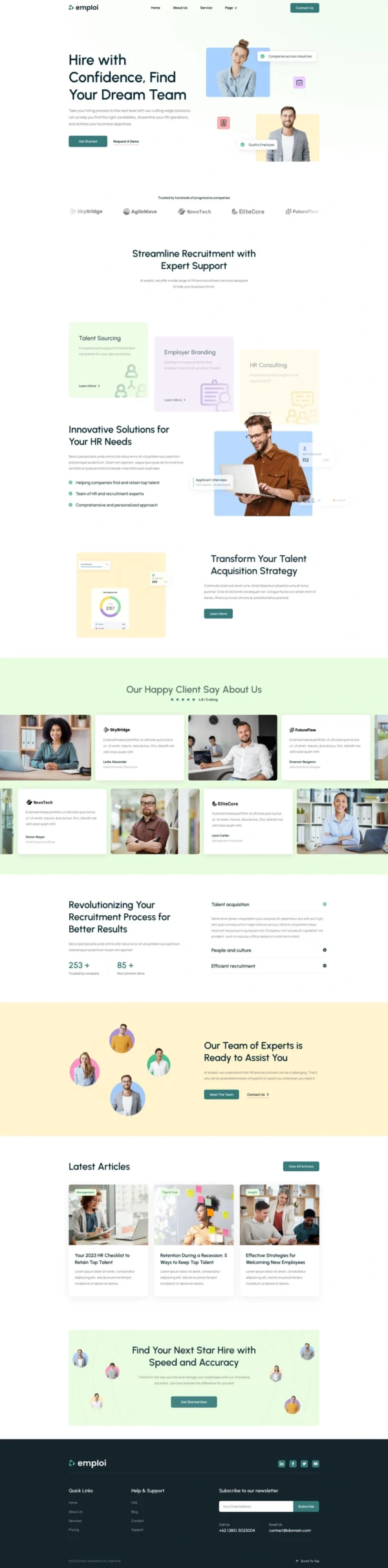Emploi – Human Resources & Recruitment Agency Website Design Package