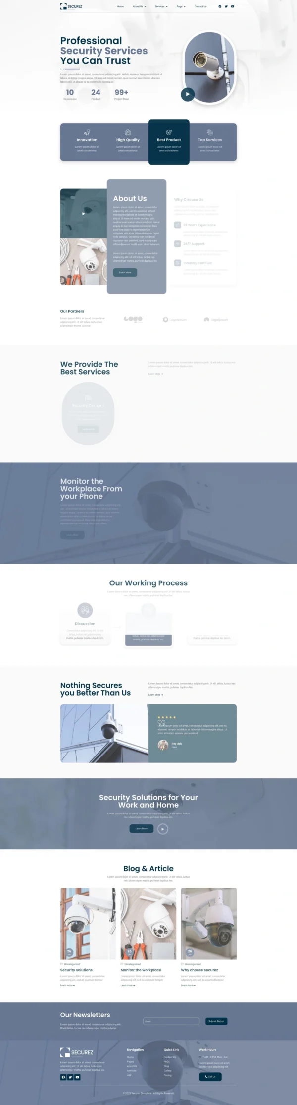 Securez - CCTV & Security System Website Design Package