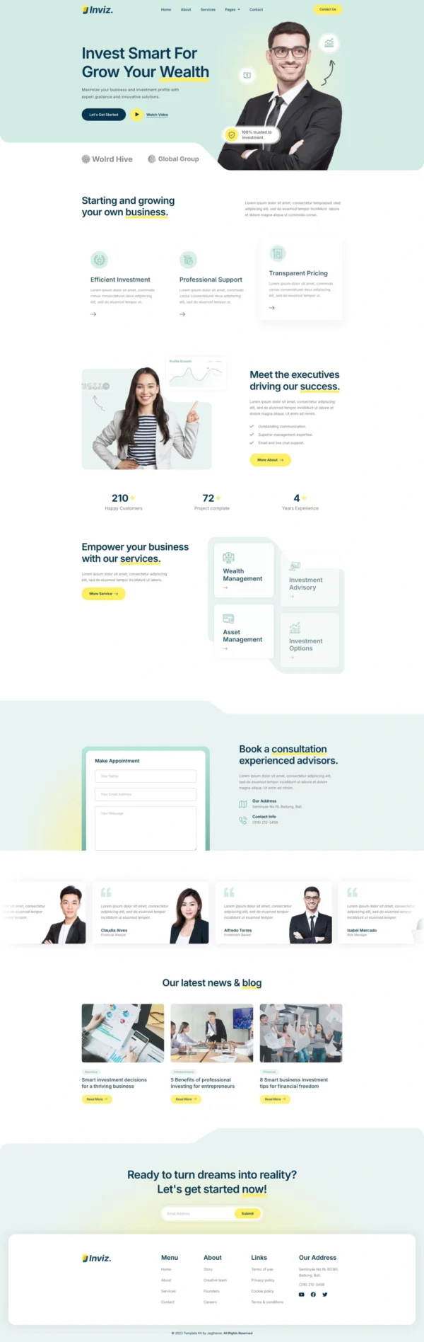 Inviz – Business Consulting & Investment Website Design Package
