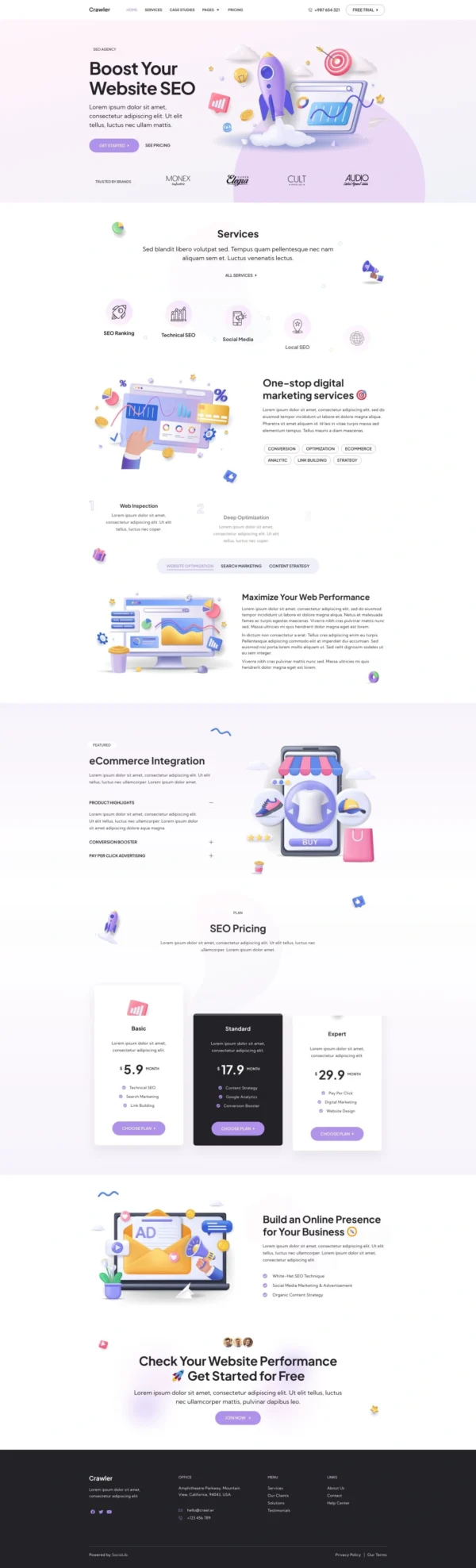 Crawler - SEO & Digital Marketing Agency Website Design Package