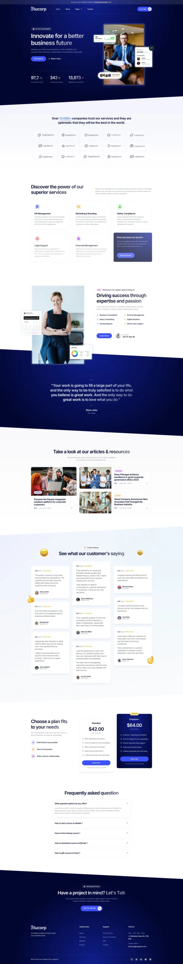 Blucorp – Corporate Business Website Design Package