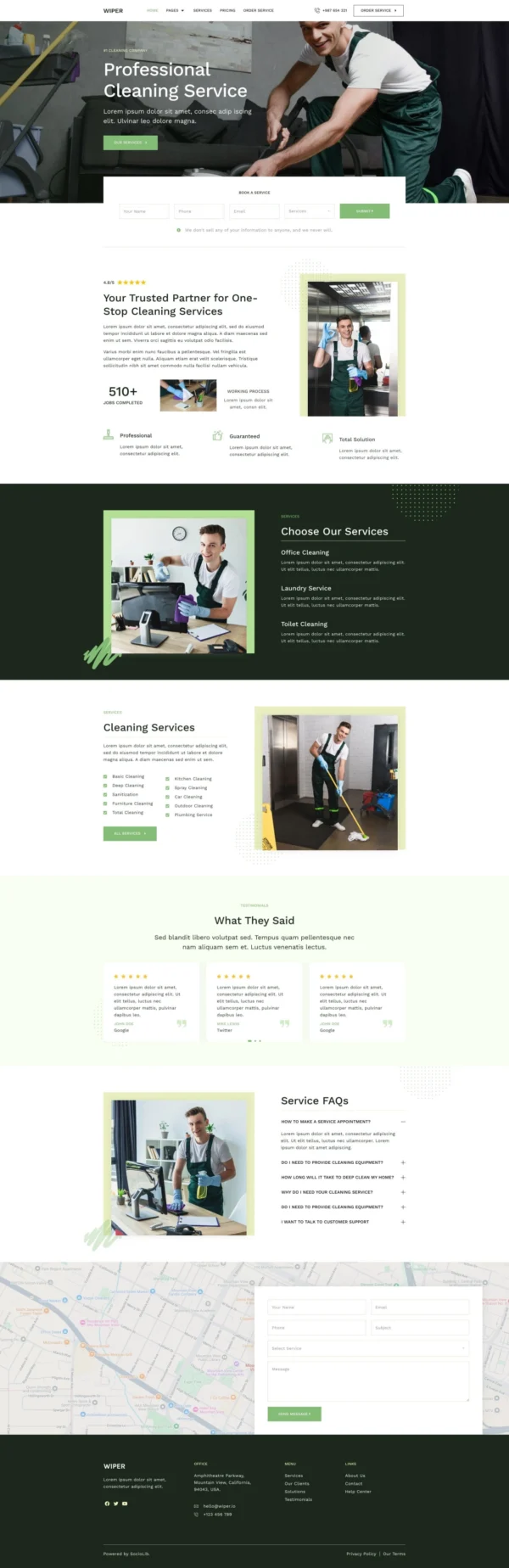 Wiper - Cleaning Services Website Design Package