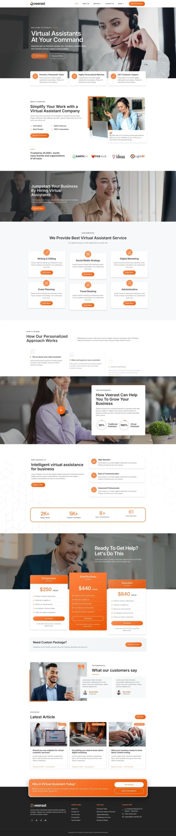 Veerast - Virtual Assistant Service Website Design Package