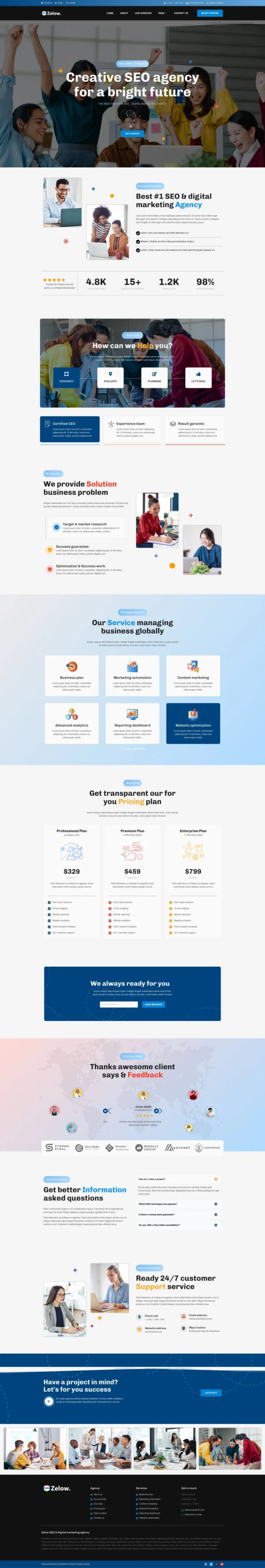 Zelow - SEO & Digital Marketing Agency Website Design Package