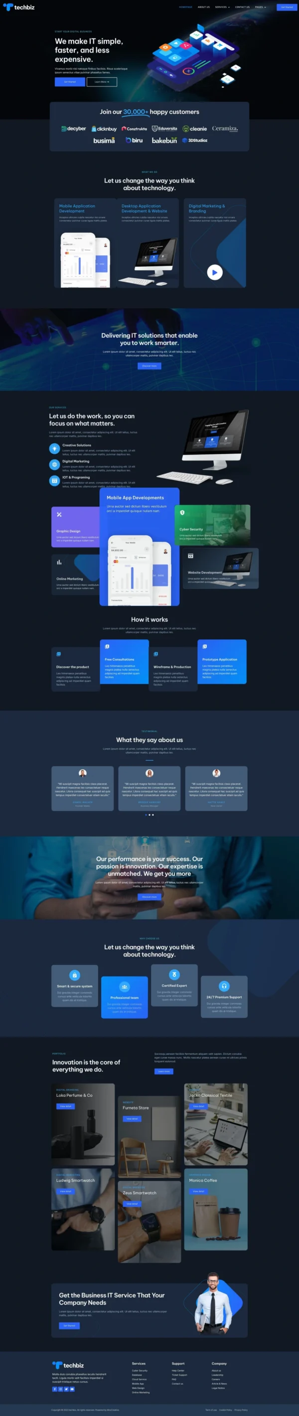 TechBiz - Tech Company Website Design Package