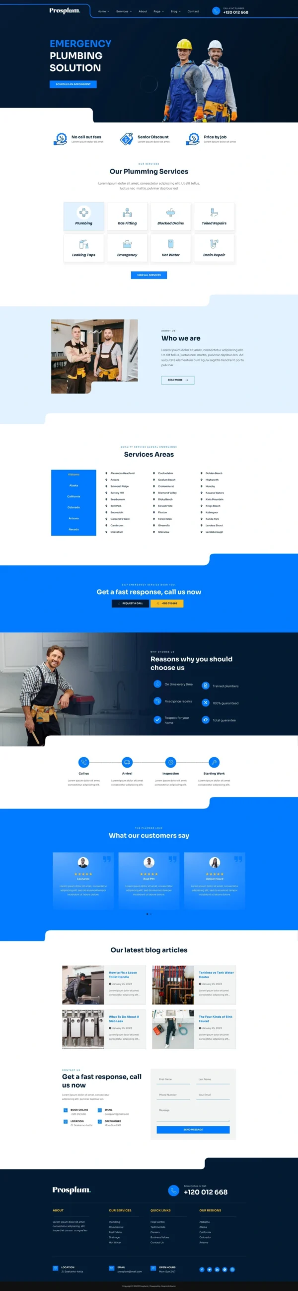 Prosplum - Plumbing Services Website Design Package