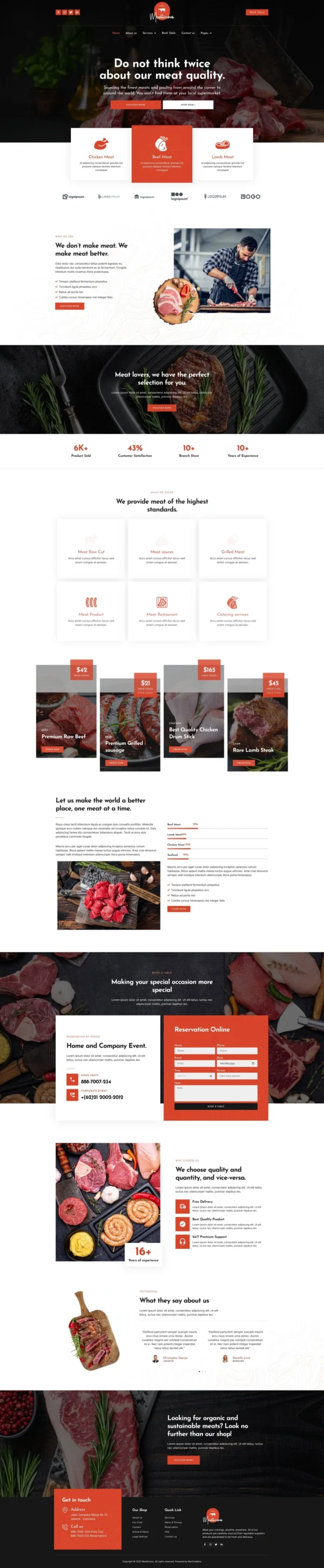 Meatlicious - Meat Shop & Butcher Website Design Package