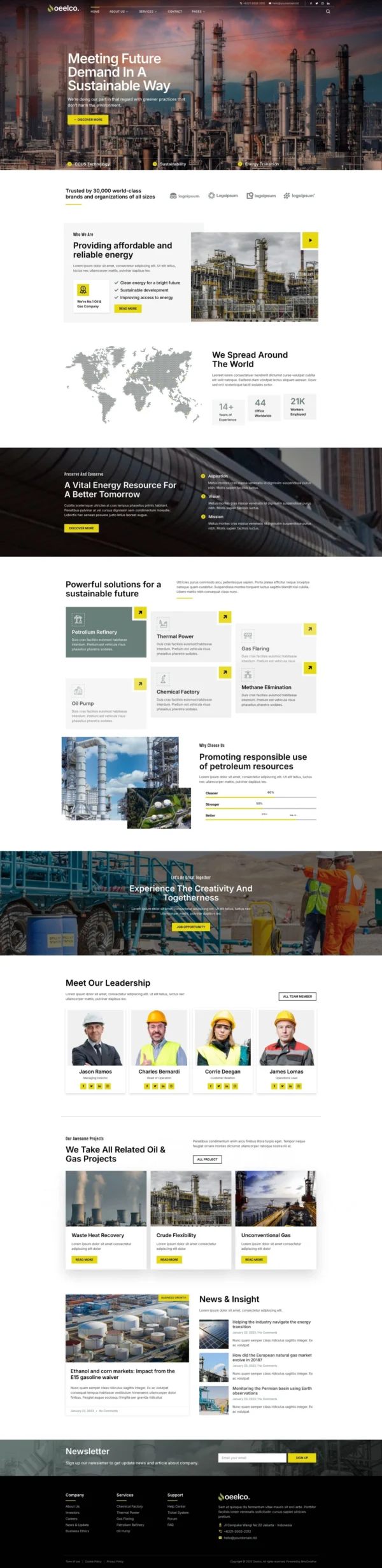 Oeelco - Oil Company & Industrial Website Design Package