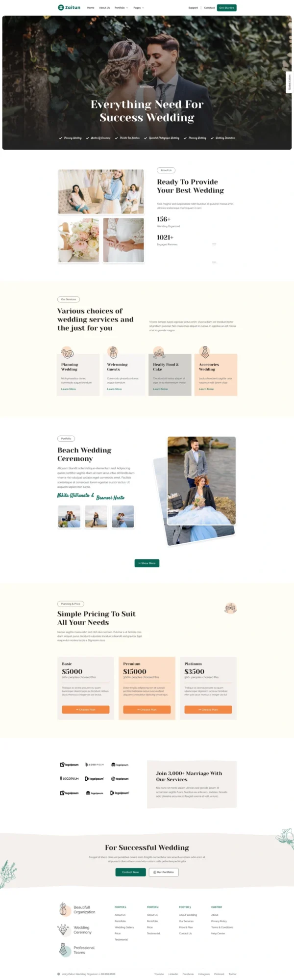 Zaitun - Wedding Organizer Website Design Package