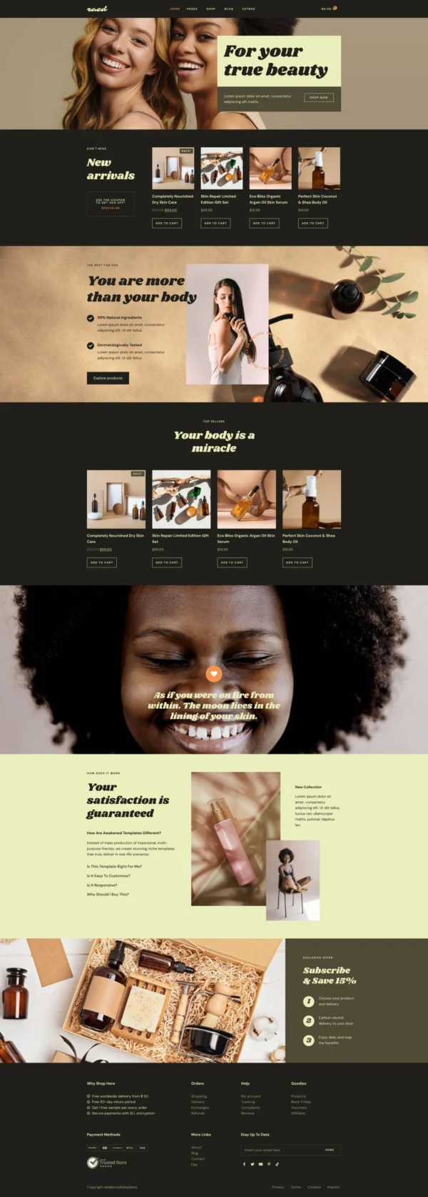 Raed - Organic Cosmetics & Natural Beauty Shop Website Design Package