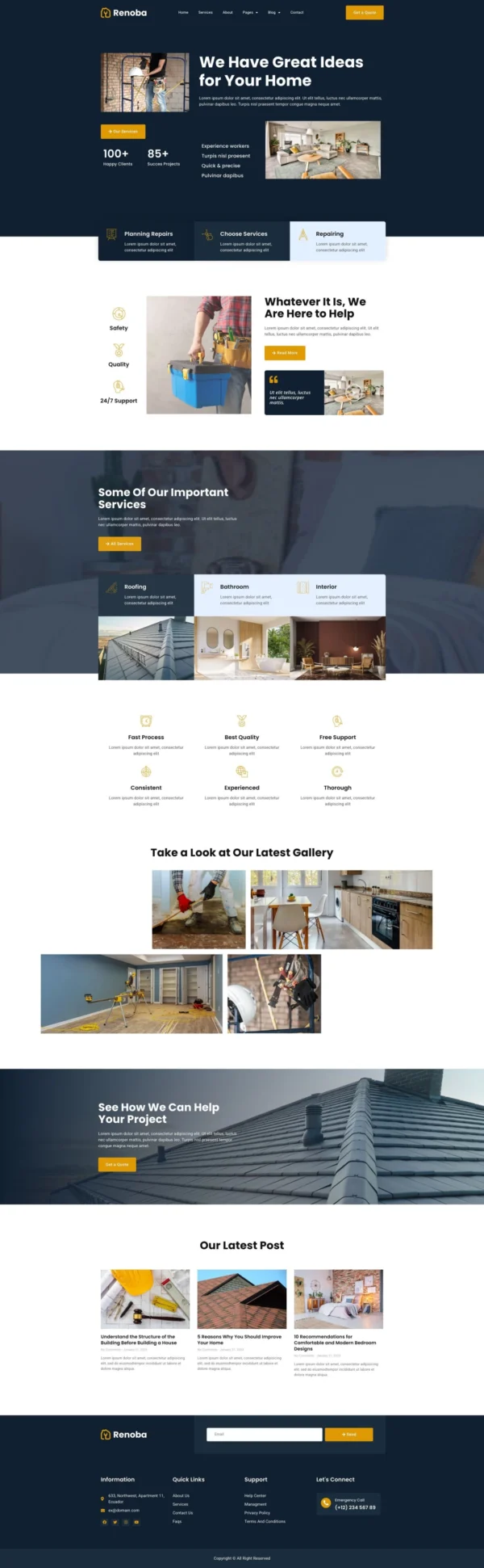 Renoba - Renovation Services Website Design Package