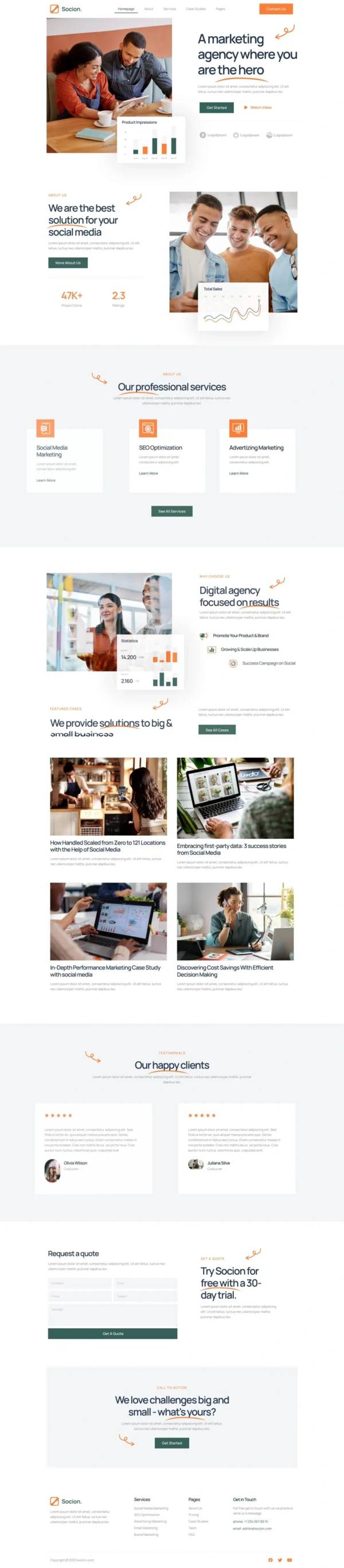 Socion - Social Media Marketing Agency Website Design Package