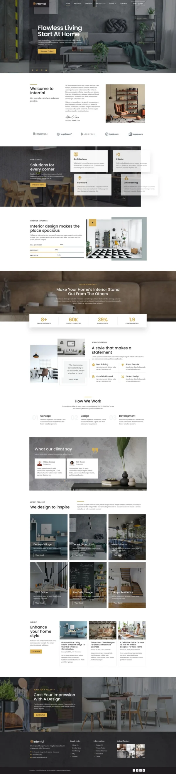 Interrial - Interior Design Service Website Design Package