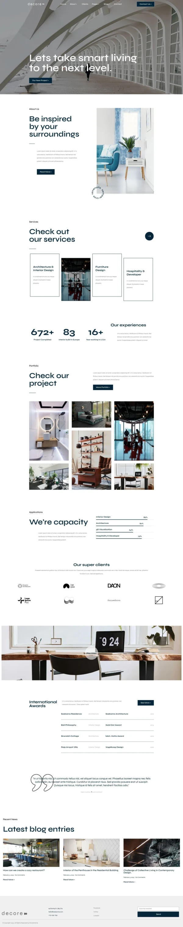 Decore - Architecture & Interior Design Website Design Package