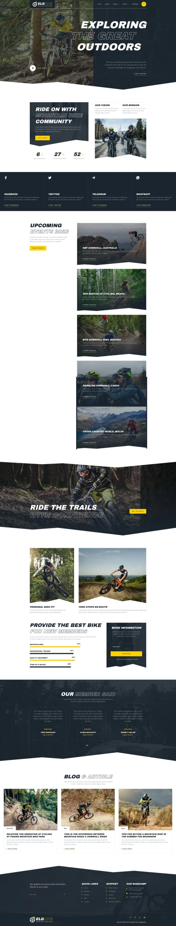 Elgone – Cycling & Mountain Bike Club Website Design Package