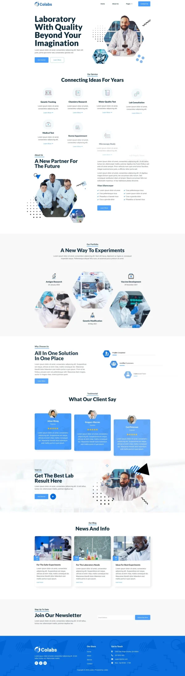 Colabs - Research & Laboratory Website Design Package