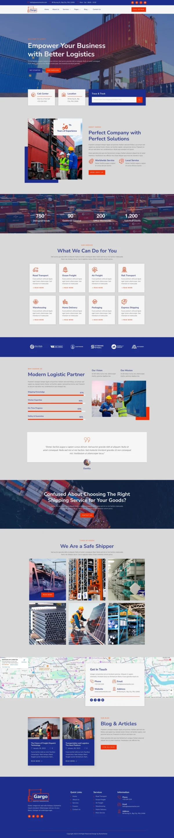 Gargo - Logistics & Transportation Website Design Package