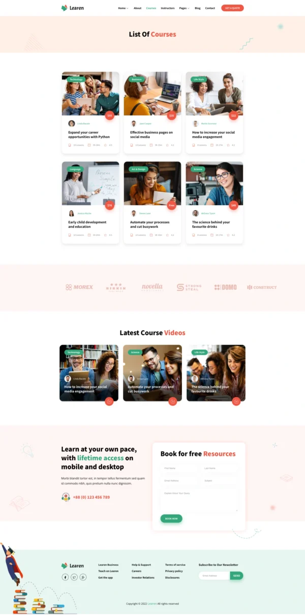 Learen - E-Learning & Online Courses Website Design Package - Image 2