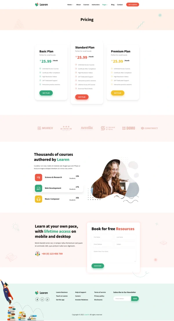 Learen - E-Learning & Online Courses Website Design Package - Image 5