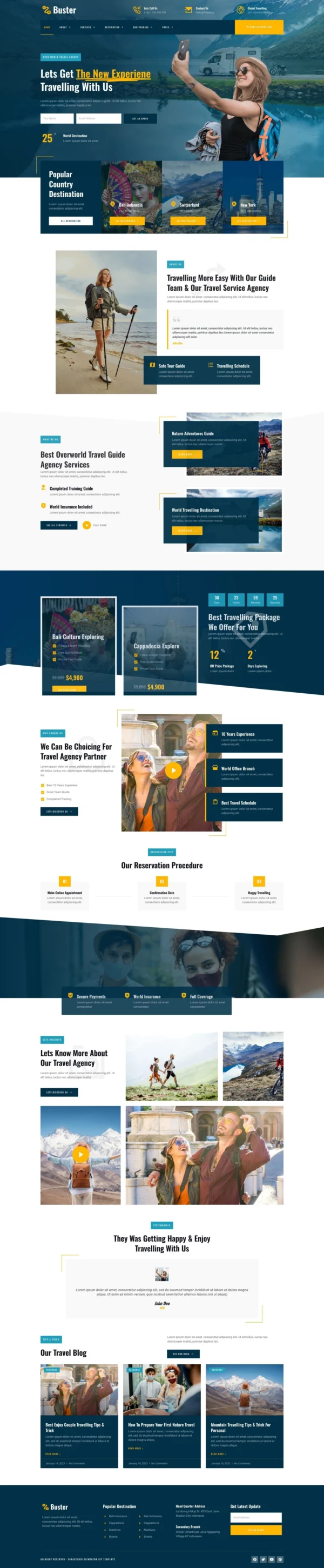 Buster - Tour Guide & Travel Agency Website Design Package