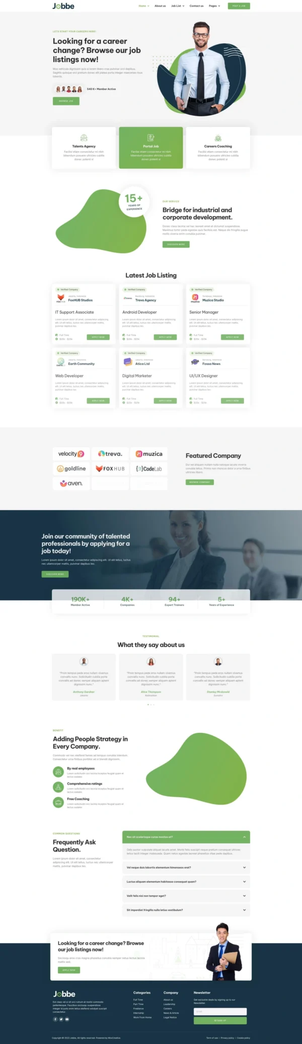 Jobbe - Job Listing & Recruitment Agency Website Design Package