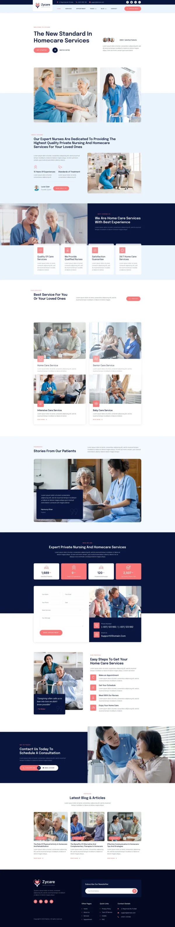 Zycare – In-home Care & Private Nursing Agency Website Design Package