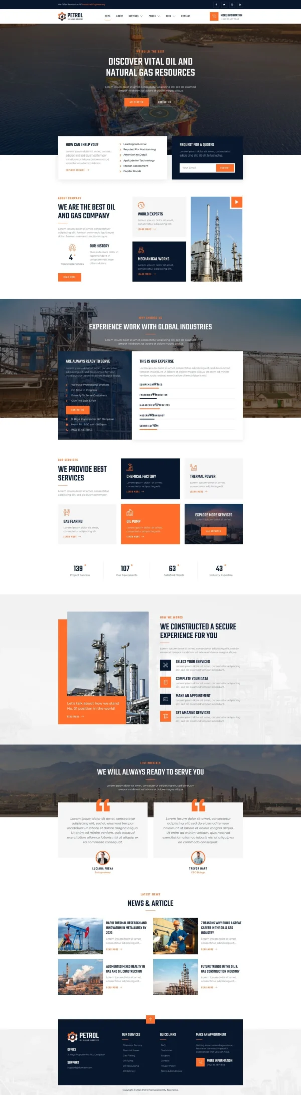 Petrol – Oil & Gas Industry Website Design Package