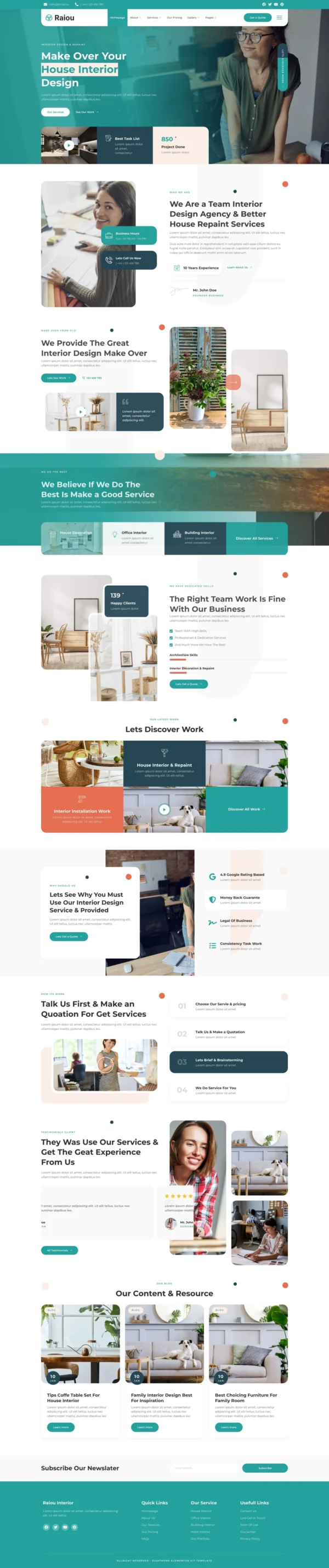 Raiou - Home Interior Design Website Design Package
