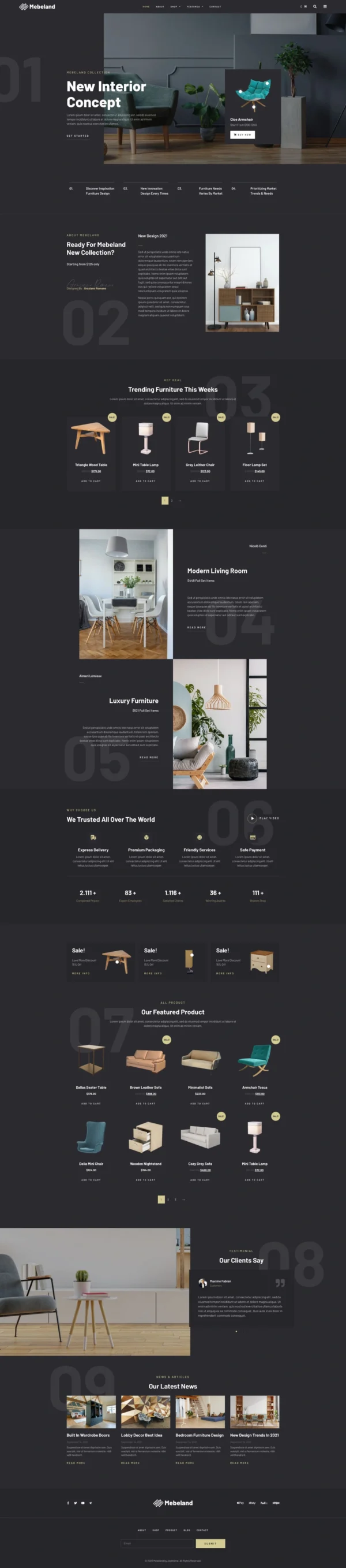 Mebeland – Furniture Store Website Design Package