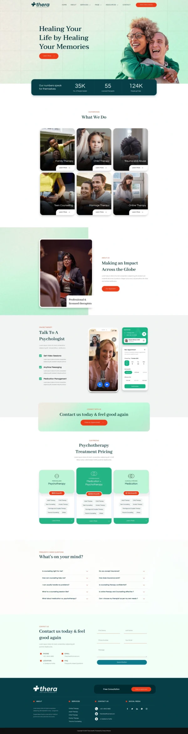 Thera - Psychology & Counseling Website Design Package