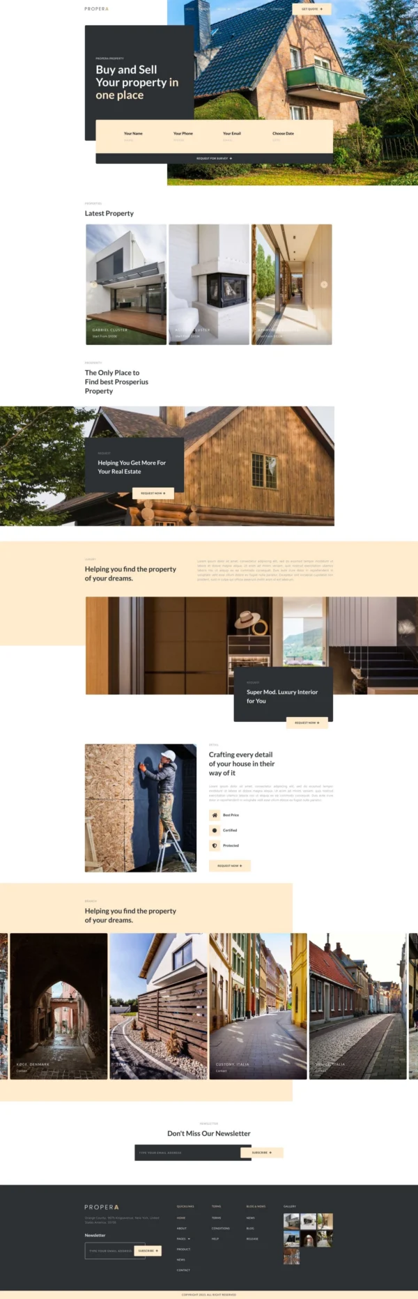 Propera - Real Estate Website Design Package