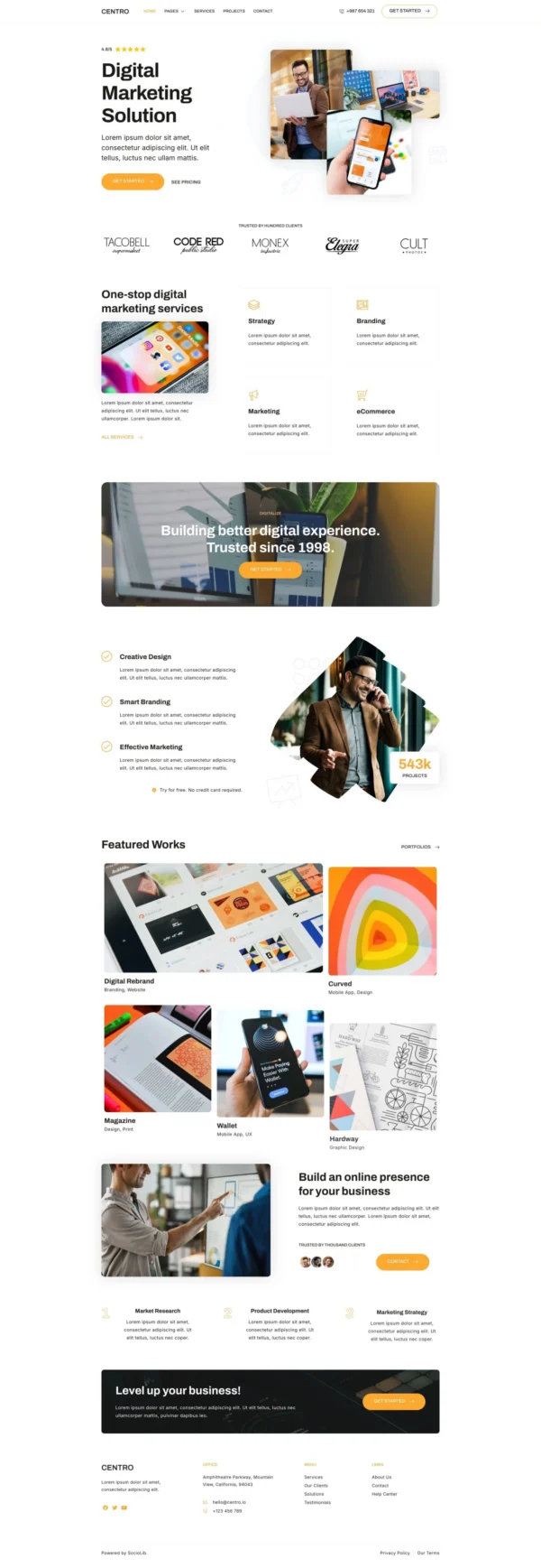 Centro - Digital Marketing Agency & Portfolio Website Design Package