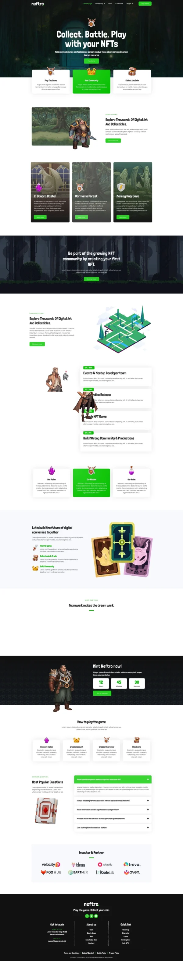 Neftro - Game NFT Website Design Package