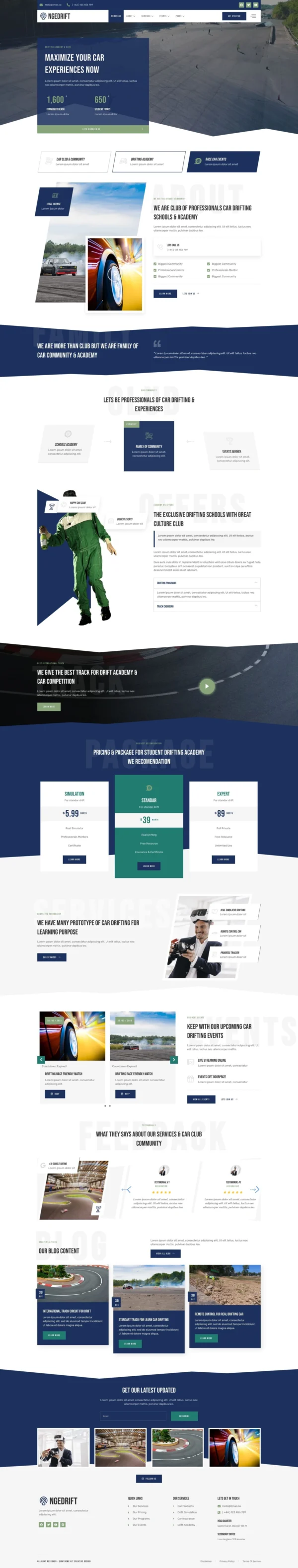 Drifting School Academy & Car Club Website Design Package