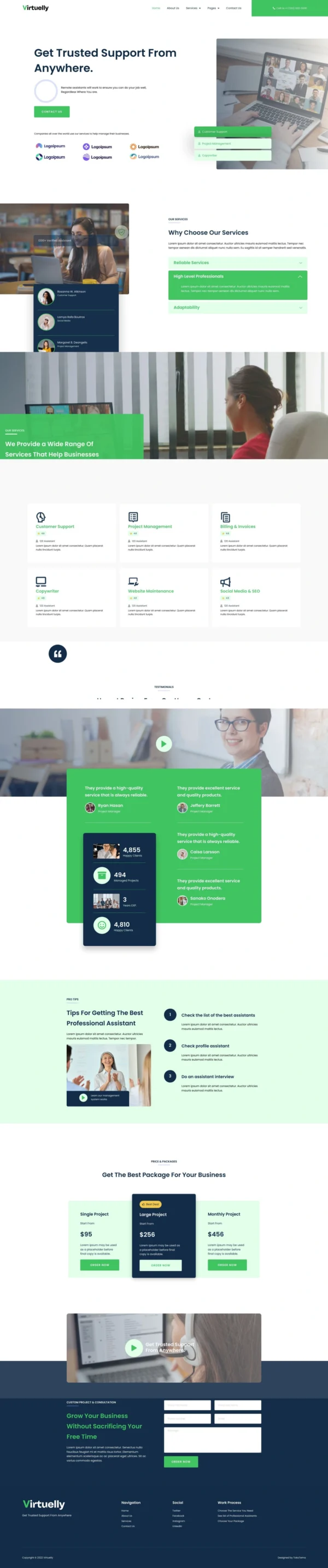 Virtuelly - Virtual Assistant Service Website Design Package