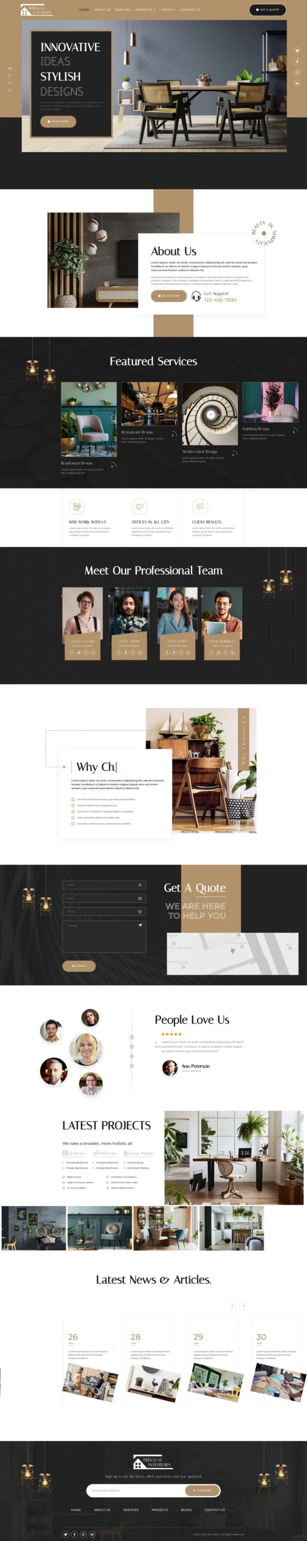 Hillcrest - Interior Design Website Design Package