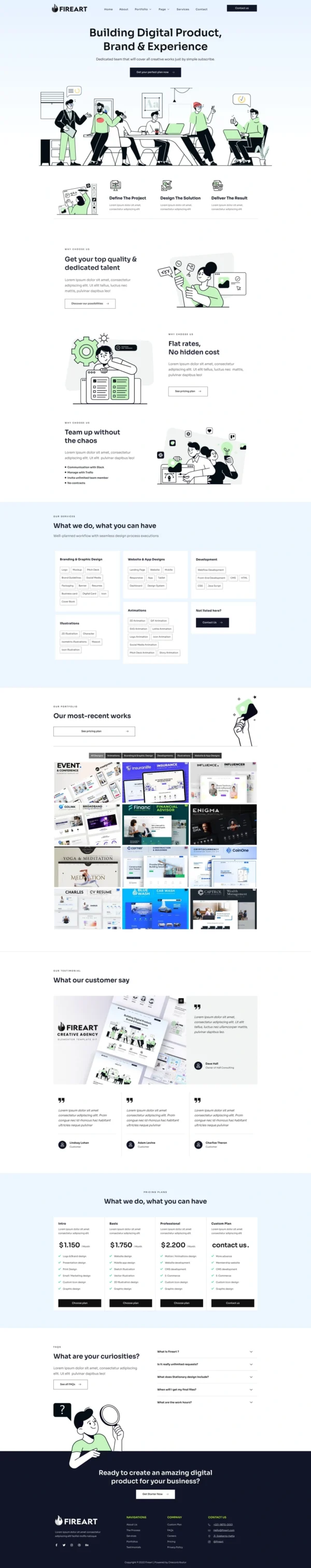 Fireart - Creative Agency Website Design Package