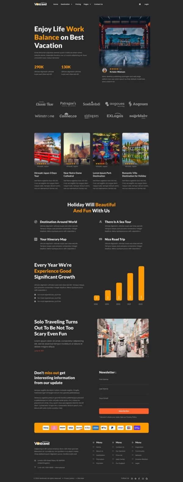 Ventravel - Traveling Agency Website Design Package