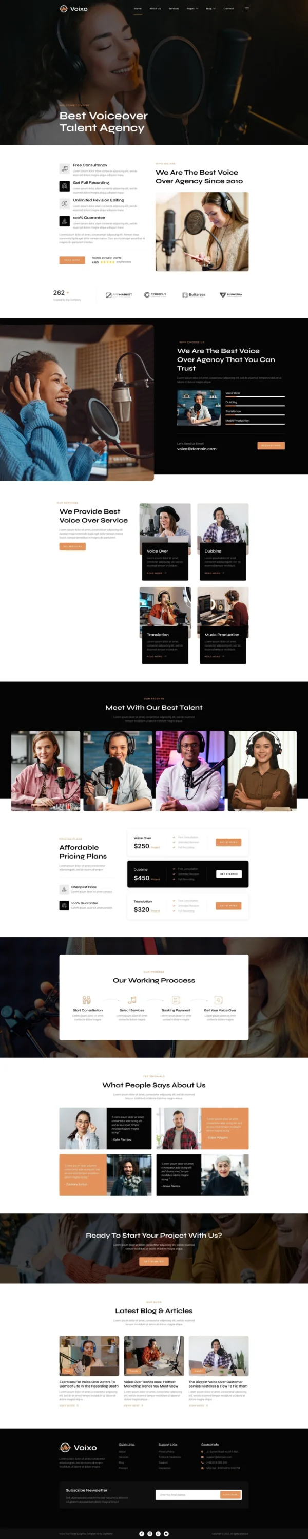 Voixo - Voice Over Talent & Agency Website Design Package