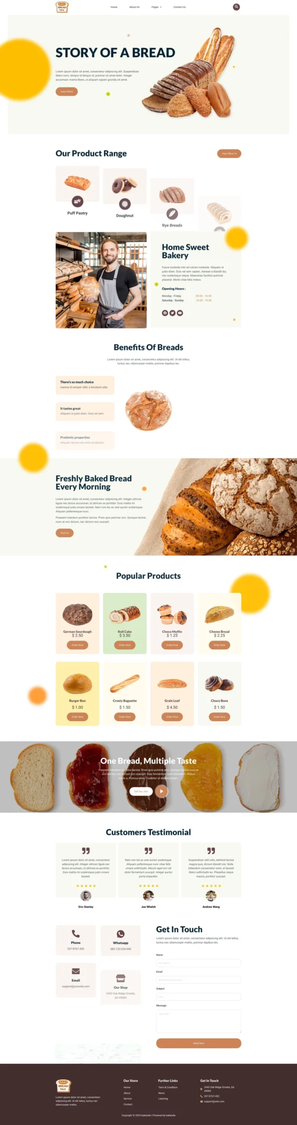 Baketale - Artisan Bakery Website Design Package