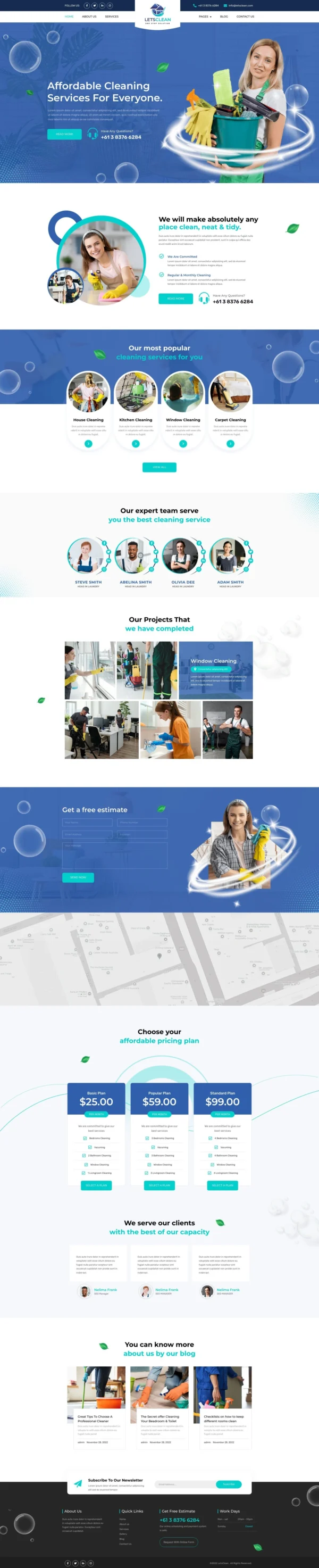 LetsClean - Cleaning Services Website Design Package
