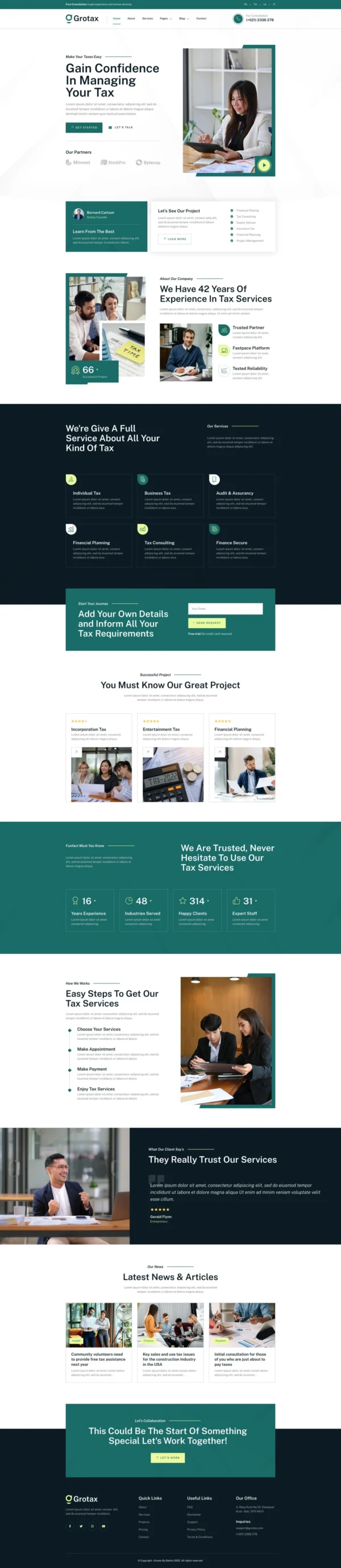 Grotax – Tax Advisor & Consulting Firm Website Design Package