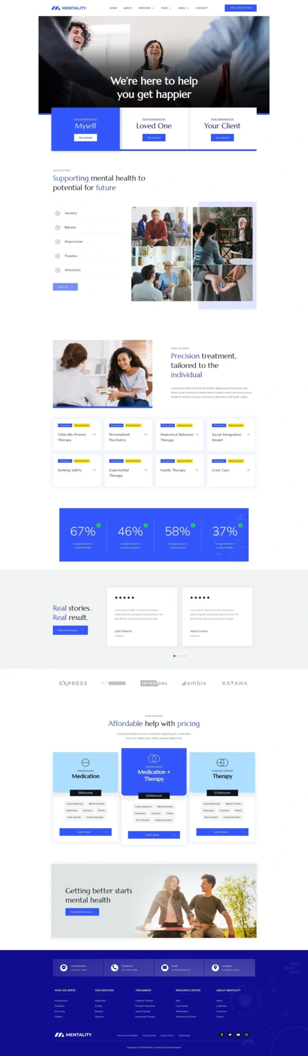 Mentality - Mental Health Therapy Website Design Package