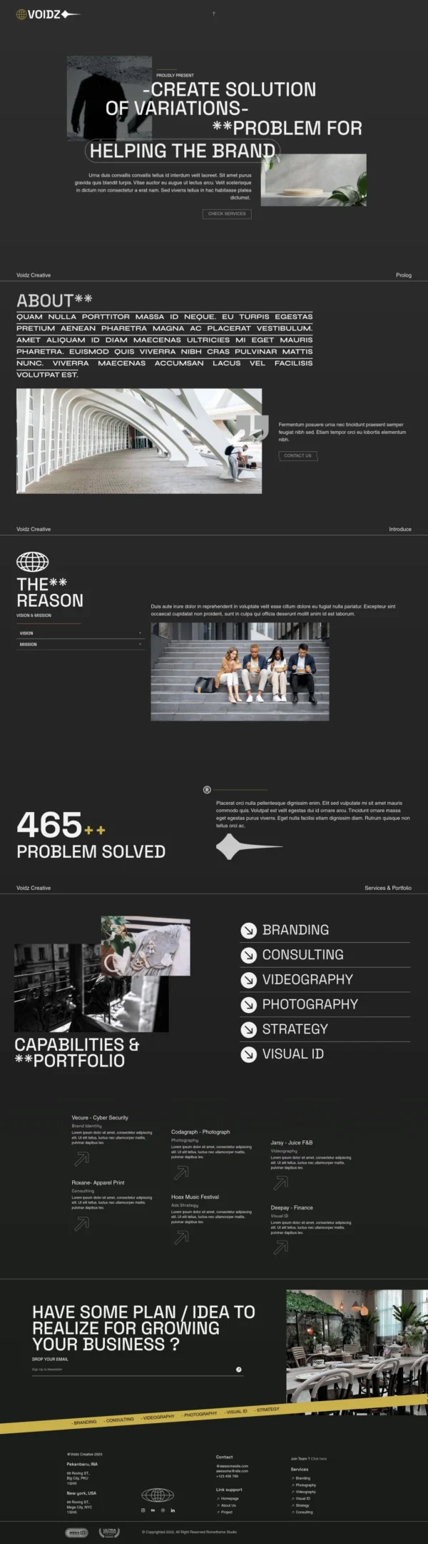 Voidz - Creative Agency Website Design Package