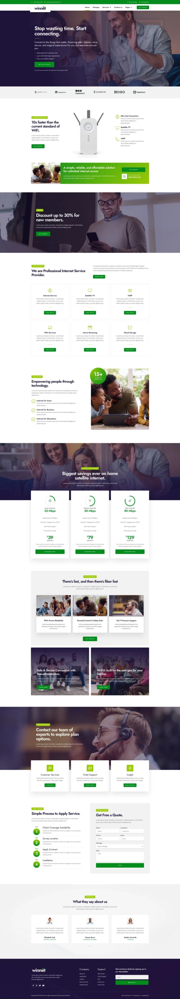 WinNet - Broadband & Internet Service Provider Website Design Package